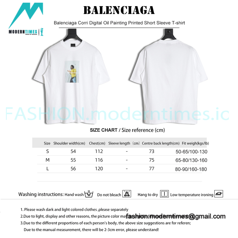 Balenciaga - Corri Digital Oil Painting Printed Short Sleeve T-shirt Balenciaga - Corri Digital Oil Painting Printed Short Sleeve T-shirt